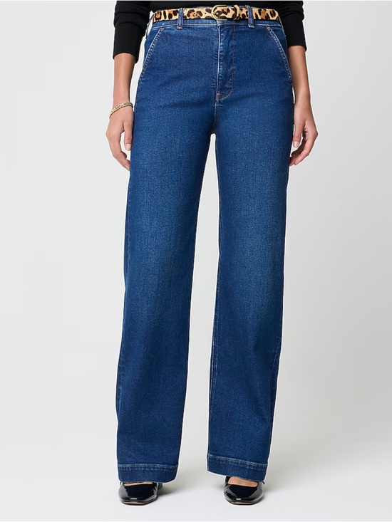 J. Crew Factory Denim - J.Crew Factory High-Rise Wide-Leg Jean in All-Day Stretch in Surf Shore Size 35
